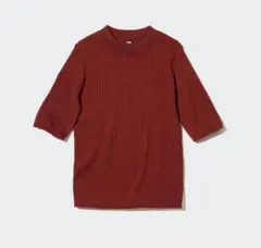 UNIQLO エクストラファインメリノリブモックネックセーター（5分袖）