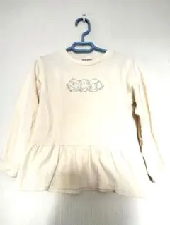 SHOO・LA・RUE クリーム色 長袖カットソー、ペプラム、110女児