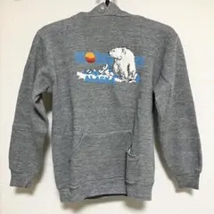 ⭐️古着 ALASKA シロクマ レトロ 裏起毛 パーカー フーディ メンズS