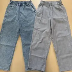 ピンクラテ　デニム ワイドパンツ　２本セット　140㎝