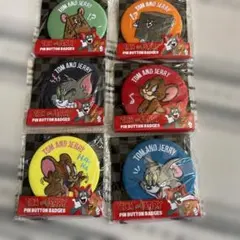 TOM &JERRY トムとジェリー 刺繍缶バッチ　6セット