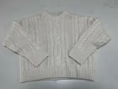 Levi’sケーブルニットセーターMアイボリー ショート丈 ゆったり レディース