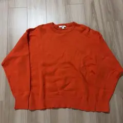 おのい様専用　ユニクロCスムースコットンクルーネックセーターオレンジXL
