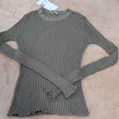 ZARAリブ編み シアー長袖ニット