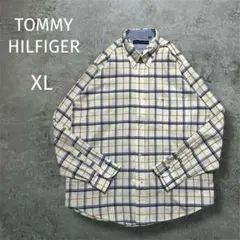 TOMMY HILFIGER チェックシャツ XL ボタンダウン 刺繍口ゴ