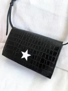 【美品】クロコ型押し 2WAY マルチウォレット / ポシェット