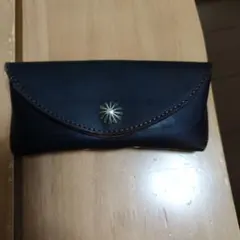 ラリースミス 本革メガネケース 黒