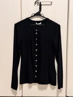 ブラック 長袖 ボタンカーディガン Mサイズ