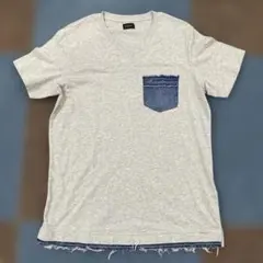 DIESEL メンズ Vネック Tシャツ デニムポケット