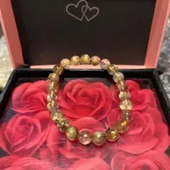 天然石ブレスレット　タイチンルチルクォーツ ゴールドルチルクォーツ