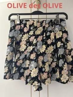 OLIVE des OLIVE フラワープリント キュロットパンツ