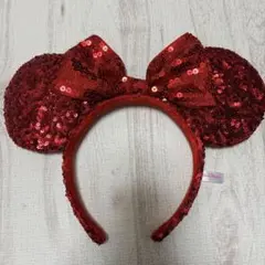 東京ディズニーリゾート ミニーマウス カチューシャ 赤 スパンコール
