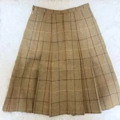 美品 BURBERRY バーバリーズ ウール100% チェック プリーツスカートのサムネイル