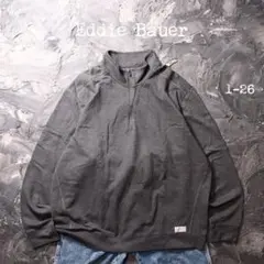 Eddie Bauer トレーナー ハーフジップ　ソリッド　グレー