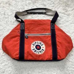 《状態良人気》キプリングkiplingミニボストン2wayオレンジストライプ欠品