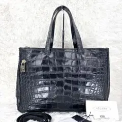 美品✨FURLA フルラ　クロコ型押し　2way トートバッグ　ハンドバッグ　黒 FURLA - FURLA クロコ型押しハンドバッグの通販 by RB's shop