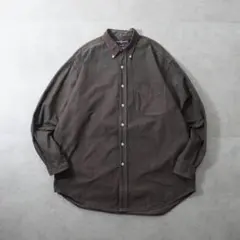 ラルフローレン BIG SHIRT 長袖ボタンダウンシャツ ブラウン M 古着