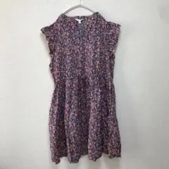 【TIME AND TRUE】フラワープリント ノースリーブ ワンピース XXL