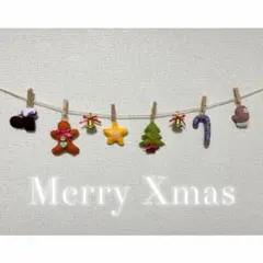 ハンドメイド　クリスマスガーランド　オーナメント　フェルト雑貨　手作り　1点もの