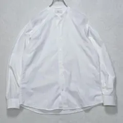 エディフィス｜バンドカラーシャツ XL リラックスシルエット ホワイト 綿 白のサムネイル
