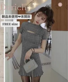 最終値下げ♥リボンシャーリングギンガムミニワンピース