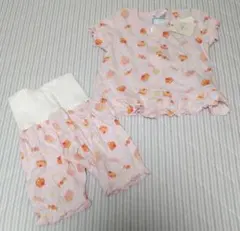 80女の子②7割引【値下げ不可】デザート柄パジャマ　前ボタン　腹巻付　新品イオンのサムネイル