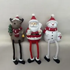 ナチュラルキッチン　クリスマス　足ぶらオブジェ　サンタ　トナカイ　スノーマン