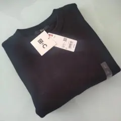 新品 UNIQLO C / スムースコットンクルーネックセーター（黒・L）