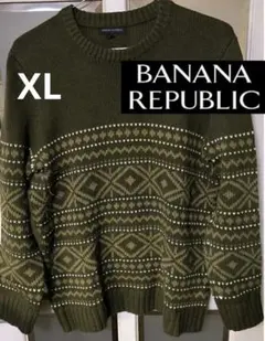 BANANA REPUBLIC クルーネックニットセーター オリーブグリーンのサムネイル