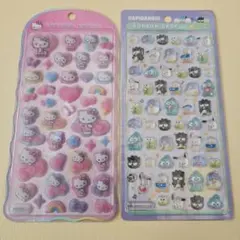 ハローキティコットンパフィー はぴだんぶいボンボンドロップシール 2シートセット