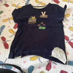 動物柄ネイビーTシャツ