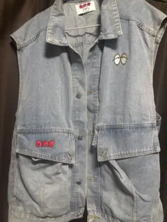 デニムブルー ノースリーブベスト