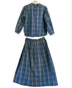 a.v.v 【Ｌサイズ上下セット】チェック柄シャツ&スカート