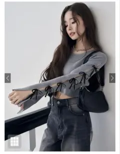 GRL フリージア スリットスリーブリボンニットトップス[dr713]