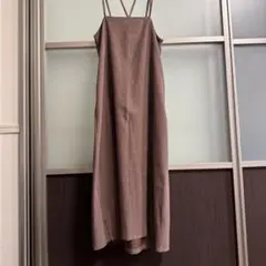 La-gemme マキシ丈スカートサロペ ブラウン Mサイズ