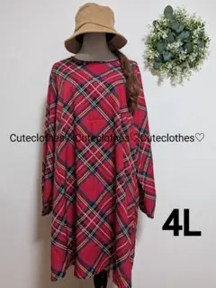 4L♡新品大きいサイズ♡可愛い♡チェックワンピース
