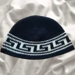 ハンドメイド クラッシャーハット クロシェハット ビーニー ニット帽のサムネイル