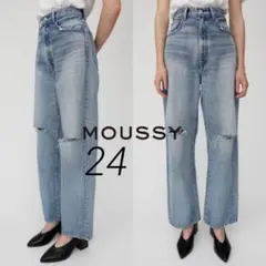 MOUSSY　HW CRASH LOOSE STRAIGHT　ダメージ　デニム