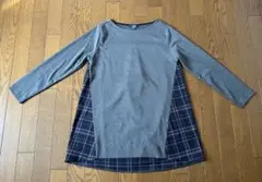 PART2・グレー 長袖チュニック・ Mサイズ・チェック