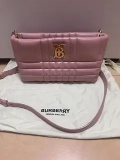 【美品】バーバリー ローラ キルティング チェーン バッグ TB ピンク系