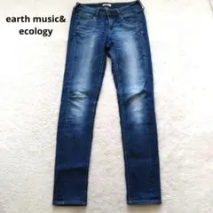 earth music&ecology デニムパンツ カジュアル 色落ち加工のサムネイル