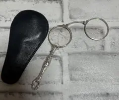 スターリングシルバーロニエット折りたたみ式眼鏡k