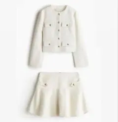 H&M ホワイトツイードセットアップ