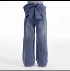 リボン　デニム　パンツ　　150