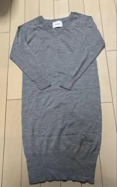 Lily Brown グレー 薄手ニットワンピース　Fサイズ