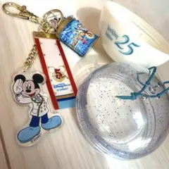 東京ディズニーシー 25周年 ガチャ キーチェーン 5周年バージョンカプセル付き