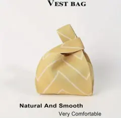 新品 幾何学模様 ニット トートバッグ ランチバッグ 黄色 イエロー