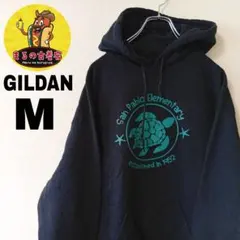 USA古着 GILDAN　パーカーM　ブラック