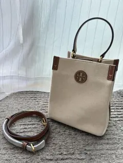 Toryburch トリーバーチ キャンバス生地 ハンドバッグ ショルダーバッグ