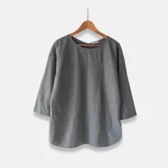 theory luxe ダークグレー ブラウス 七分袖 ウール きれいめ 38